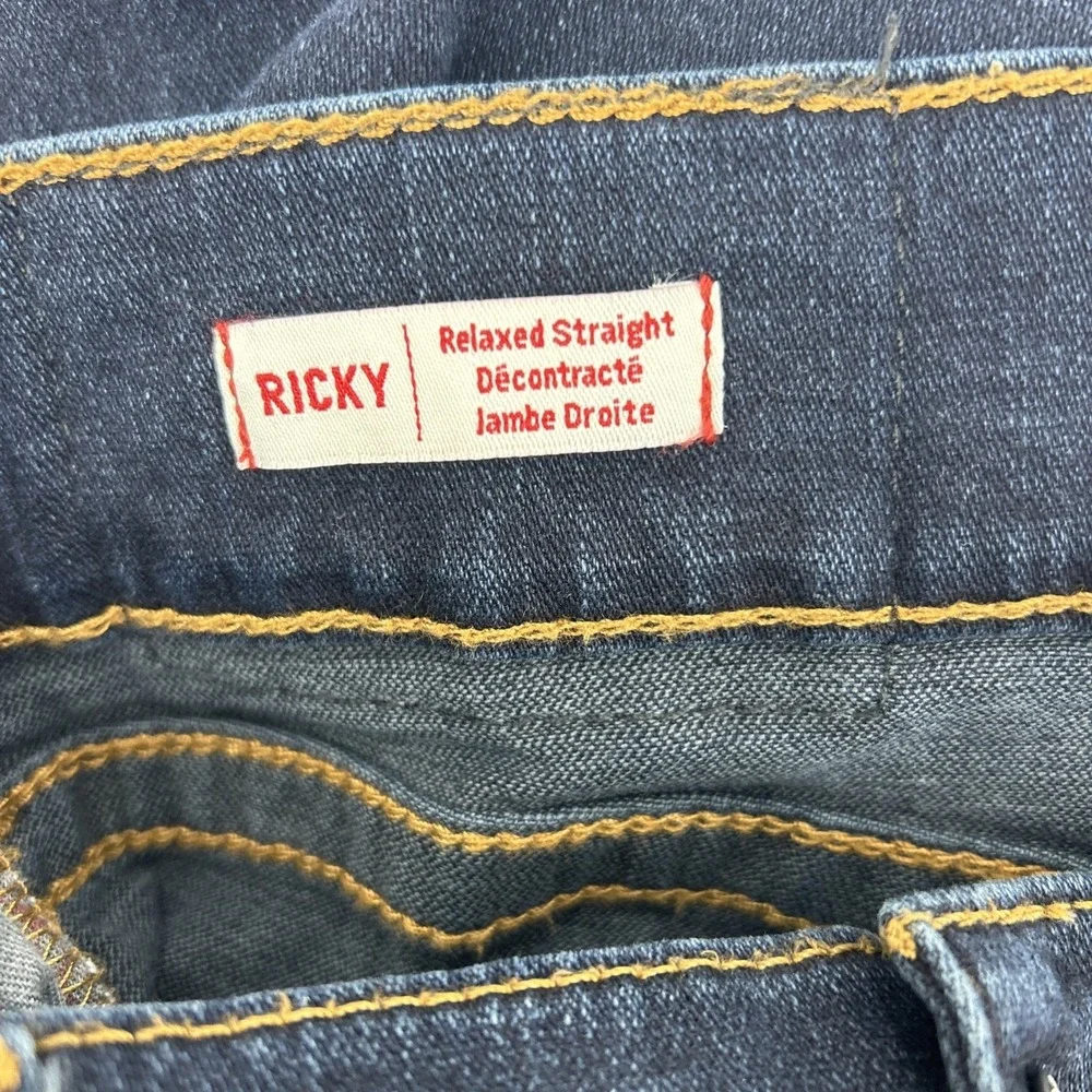 True Religion Ricky Jeans Men's 42 Blue Relaxed Straight Outdoors Casual Logo